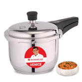 Renewed Venice Stainless-steel Pressure Cooker | 3L | Outer Lid | Triply Bottom | Safe Cooking | Compatible with Gas Stove, Induction, Ceramic, and Electric Stoves | ISI Certified | 1-Year Warranty