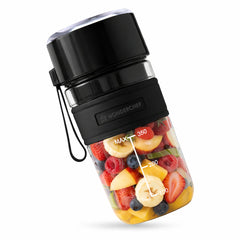 Nutri-cup Zip Portable Blender | 350ml | Blend & Sip with Flip Top Sipper Lid | For Smoothies, Juices, Shakes, Coffee | 2000 mAh Battery | 20 Blending Cycles in One Charge | Type C Charging | Black