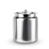 Ambrosia Premium Stainless-steel Ghee Pot with Lid, 1 L, Tight SS Lid, Rust-resistant & Durable Material, Ghee Storage for Kitchen, Multi-purpose Use, Silver, 1-Yr Warranty