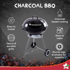 Charcoal Barbeque, BBQ Charcoal Grill, Outdoor Grilling, 1 Year Warranty