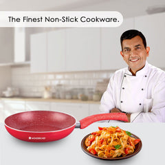 Granite 24 cm Non-Stick Fry Pan | 1.8 L | Red | 5 Layer PFOA Free Non-stick Coating | Compatible on Hot Plate, Hobs, Gas Stove, Ceramic Plate and Induction cooktop | 2 Years Warranty