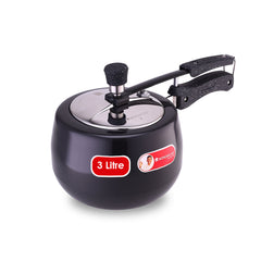 Taurus Hard Anodized 3L Inner Lid Pressure Cooker | Soft Touch Handles for Durability Induction Friendly | Black