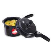 Taurus Hard Anodized 3L Outer Lid Pressure Cooker, SS Lid, Soft Touch Handles for Durability, Induction Friendly, Black, 5 year warranty, ISI Certified