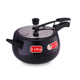 Taurus Hard Anodized 5L Inner Lid Pressure Cooker | Soft Touch Handles for Durability | Induction Friendly | Black