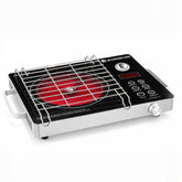 Evita Infrared Electric Cooktop | 2200W | Auto Shut-Off | Stainless Steel Grill for Barbecues | LED Display | Compatible with all Cookware | 2 Year Warranty