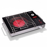 Smart Cook Infrared Electric Cooktop, Crystal Glass Surface, Single Burner with 2 Heat Settings, BBQ Grill, 2000W, Compatible with Steel,Ceramic,Cast-iron,Aluminium Cookware, 2-Yr Warranty