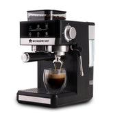 Regalia Bean to Cup 20 Bar Coffee Maker with Built-in Grinder | Espresso, Cappuccino, Latte, Mocha, Cold Coffee |Adjustable Grinding |Adjustable Milk Frothing Steamer | Metal Porta Filter | 2 Thermostats | 1.5L Water Tank |1200W| 2 Year Warranty