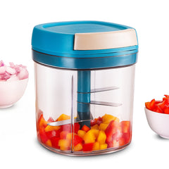 Pulse Vegetable String Chopper | Vegetable Cutter | 900ml | 6 Sharp Stainless-steel Blades for Precise Cutting | Transparent Bowl | Anti-slip Design | 1-Year Warranty