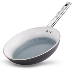 Eco-Glide Ceramic Fry Pan 20cm, 1.2 Litre Non-toxic, Chemical & PFOA Free, Low Oil Cooking, Scratch-resistant, Stainless-steel Handle, Gas & Induction Compatible, 2-year Warranty, Grey