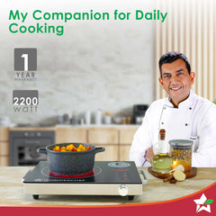 Easy Cook Infrared Cooktop | 2200W | LED Digital Panel | Smart Touch Buttons | 2 Year Warranty