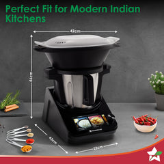 Chef Magic Kitchen Robot, Automatic Cooking Assistant, 500+ Recipes by Chef Sanjeev Kapoor, 15+ Cooking Modes, Create/Edit Recipes, Built-in Weighing Scale, Wi-fi & Phone App, 2-Yr Warranty