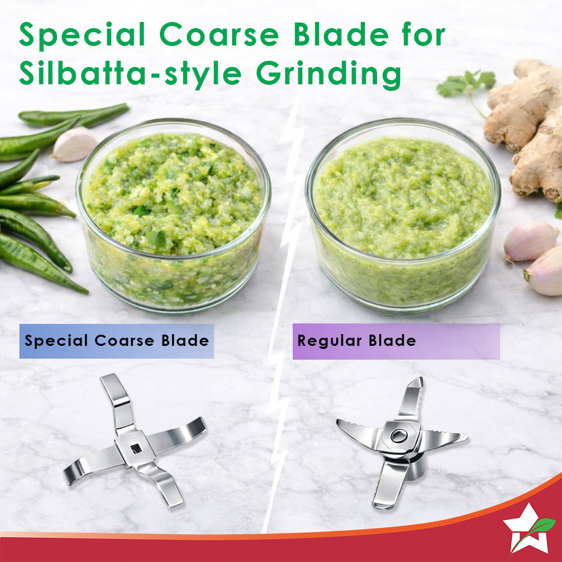 Cube 1000W Mixer Grinder, 4 Jars with Flow Breakers, Special Coarse Blade for Silbatta-style Khada Masala Grinding, Ideal for Grinding, Blending Chutney, Idli/Dosa Batter, 2-Yr Warranty