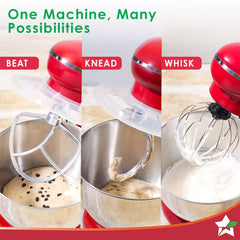 Regalia Stand Mixer | 4.5L Stainless-steel Bowl | Whisk, Whip, Beat, Mix | For Cake & Pizza Doughs, Creams, Salad Dressings, Egg Whites/Yolks | 6-speed Setting | 3 Attachments | 2-year Warranty