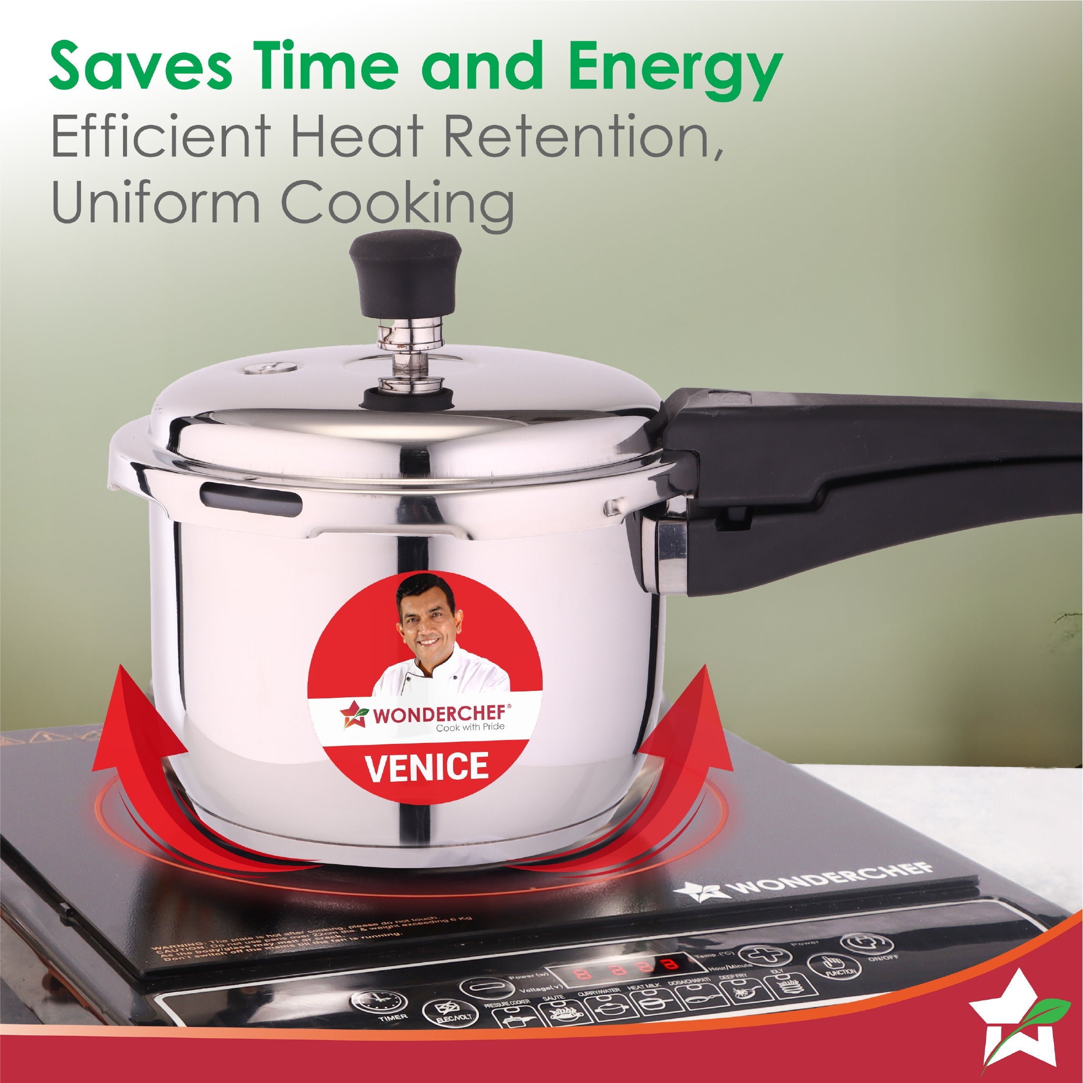 Renewed Venice Stainless-steel Pressure Cooker | 3L | Outer Lid | Triply Bottom | Safe Cooking | Compatible with Gas Stove, Induction, Ceramic, and Electric Stoves | ISI Certified | 1-Year Warranty