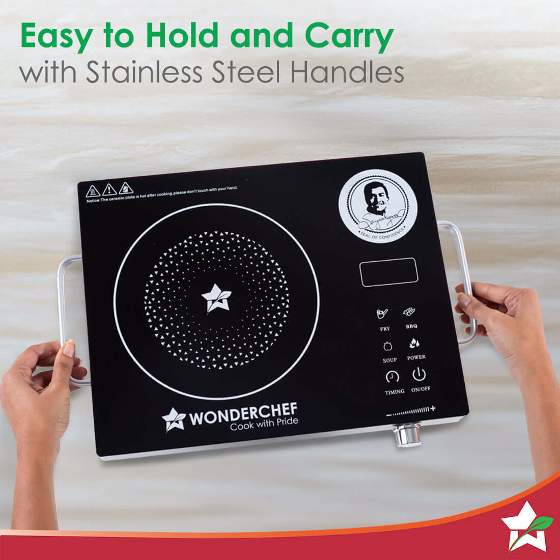 Easy Cook Infrared Cooktop | 2200W | LED Digital Panel | Smart Touch Buttons | 2 Year Warranty