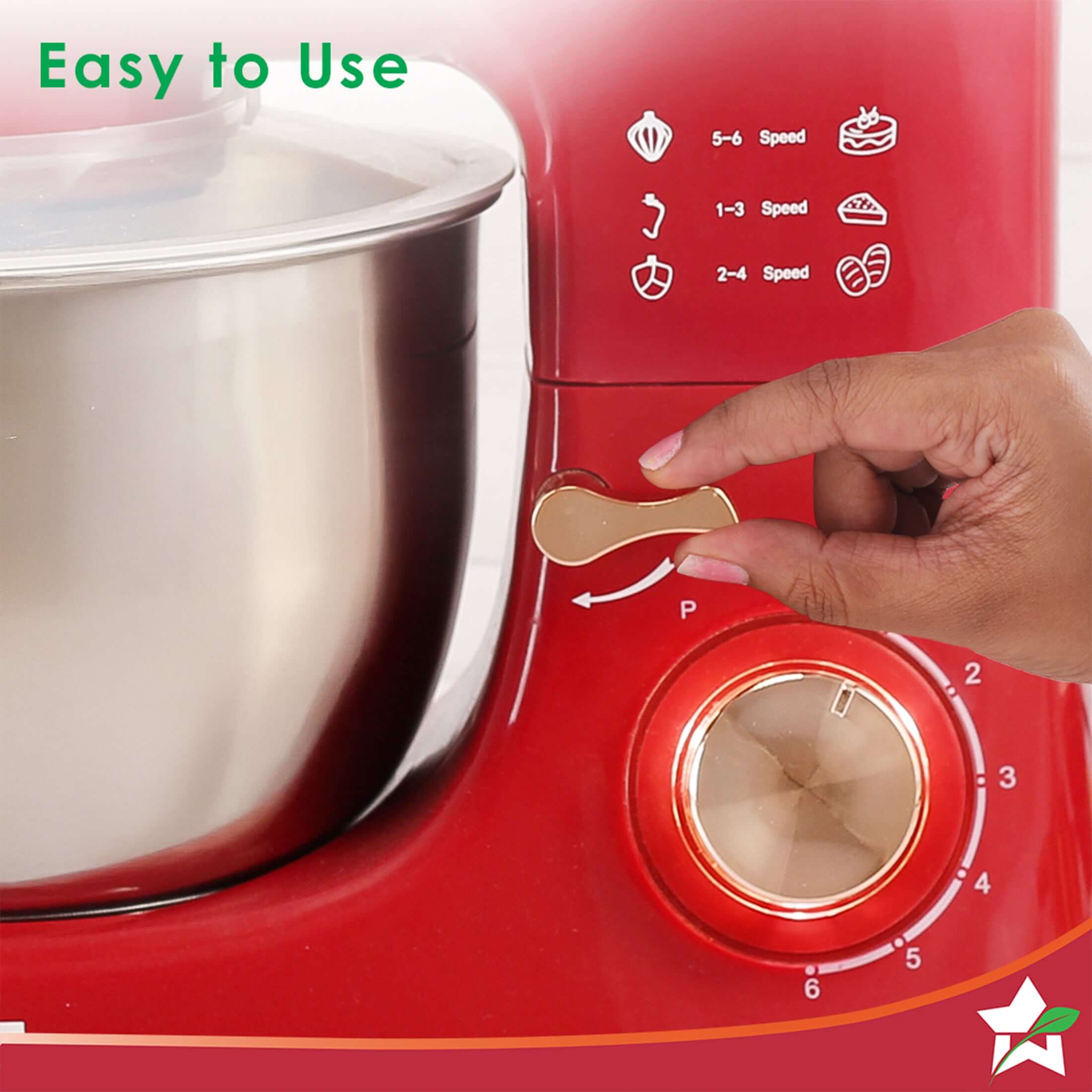 Regalia Stand Mixer | 4.5L Stainless-steel Bowl | Whisk, Whip, Beat, Mix | For Cake & Pizza Doughs, Creams, Salad Dressings, Egg Whites/Yolks | 6-speed Setting | 3 Attachments | 2-year Warranty