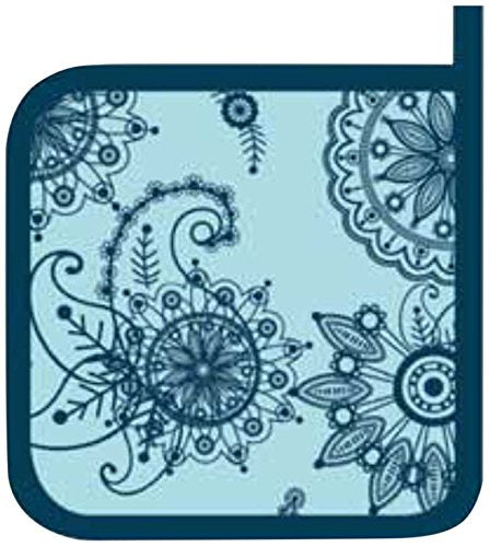 Oscar Blu Fabric 2 Piece Potholder Set - Blue