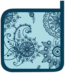 Oscar Blu Fabric 2 Piece Potholder Set - Blue