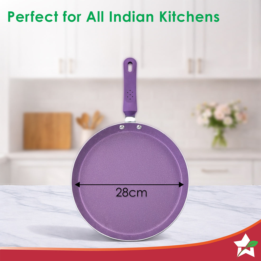 Aluminium Orchid Dosa Tawa, Purple, 2 Years