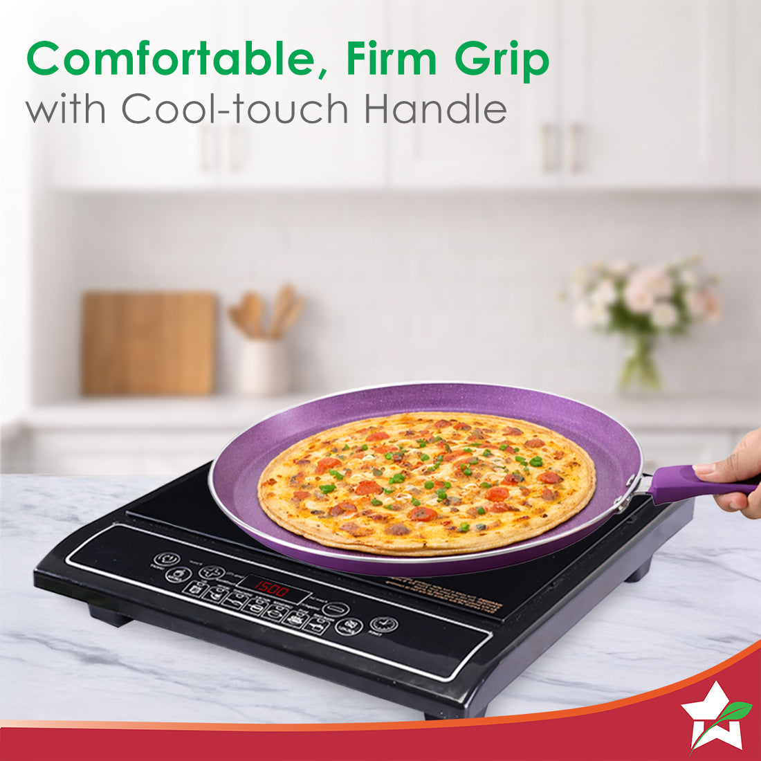 Aluminium Orchid Dosa Tawa, Purple, 2 Years