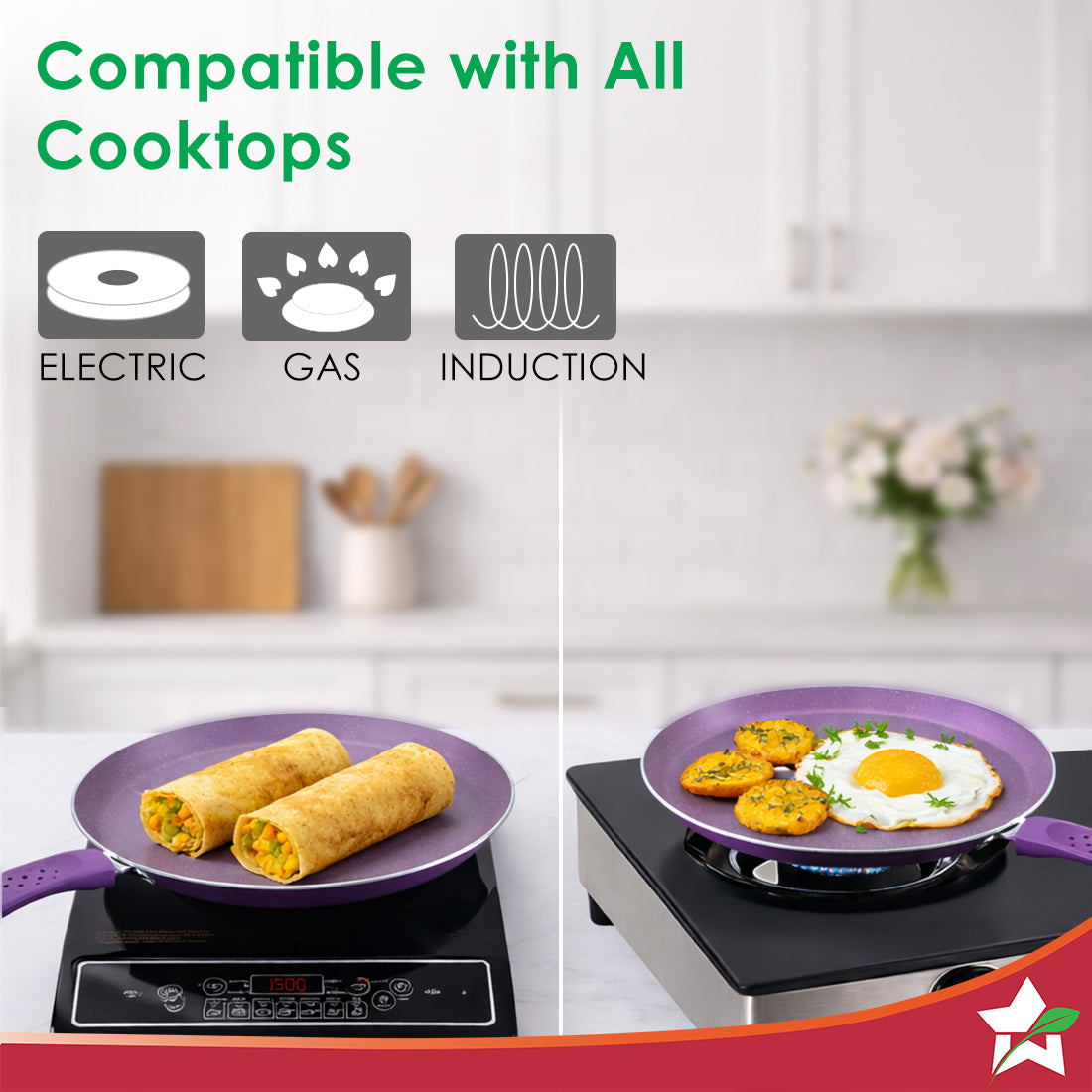 Aluminium Orchid Dosa Tawa, Purple, 2 Years