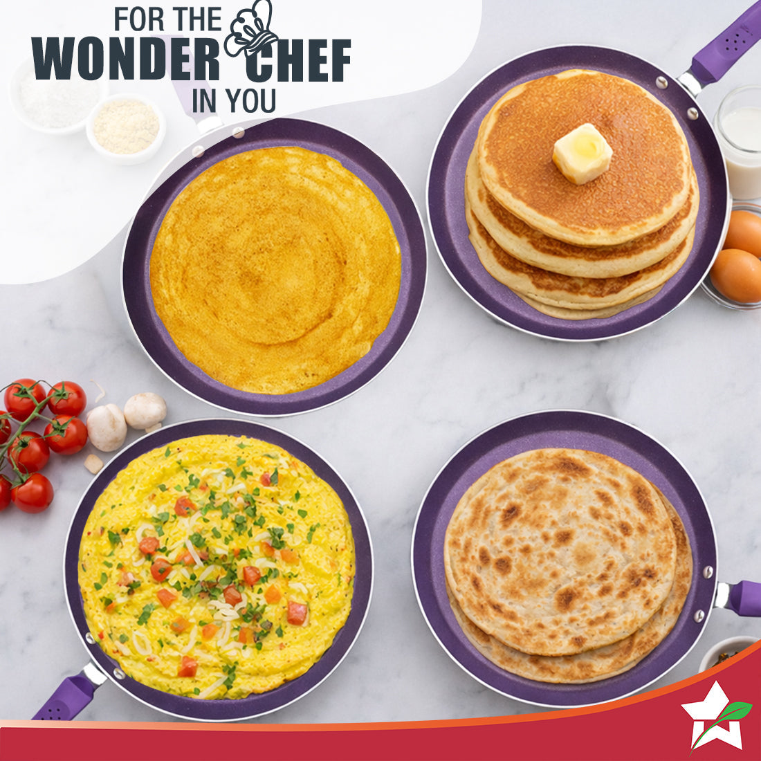 Aluminium Orchid Dosa Tawa, Purple, 2 Years