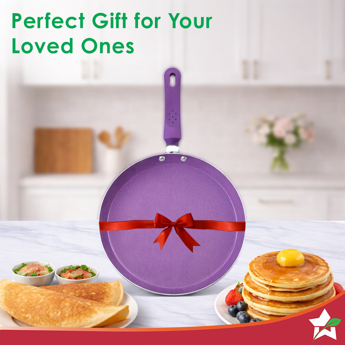 Aluminium Orchid Dosa Tawa, Purple, 2 Years