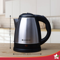 Crescent Electric Kettle | 1.5 Litres | 1350W | Stainless Steel Body | 2 years Warranty
