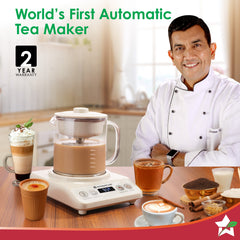 Chai Magic, Fully Automatic Tea & Cappuccino Maker, Make Masala Chai/Cutting Chai/Kahwa/, No Spills, No Overcooking, 4 Modes, Boil Milk/Water/Coffee, 500ML Glass Jar, 2-Yr Warranty