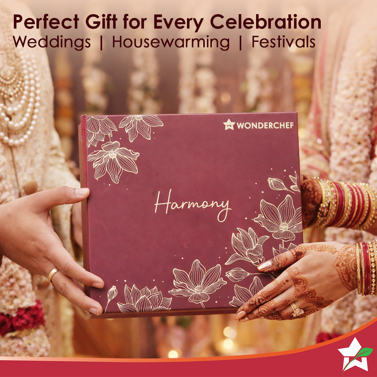 Harmony Premium Stainless-Steel Dinner & Pooja Gift Set | Plates, Bowls, Glasses, Spoons, Pooja Thali, Diya & Agarbatti Stand | Elegant Red Gift Box for Weddings, Festivals, Housewarmings