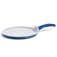 Natura Ceramic Dosa Tawa for Cooking, 28cm, Non-toxic Chemical-free Coating, PFOA/PFAS-Free, For Kitchen, Scratch-resistant, Gas & Induction Compatible, 2-Yr Warranty, Teal Blue