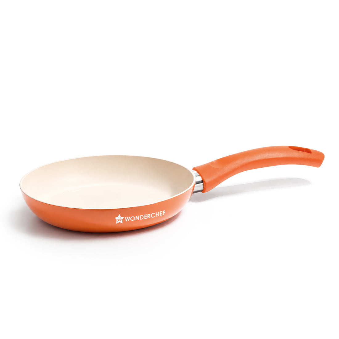 Natura Ceramic Fry Pan for Cooking, 20cm, 1.2L, Non-toxic Chemical-free Coating, PFOA/PFAS-Free, For Kitchen, Scratch-resistant, Gas & Induction Compatible, 2-Yr Warranty, Peach