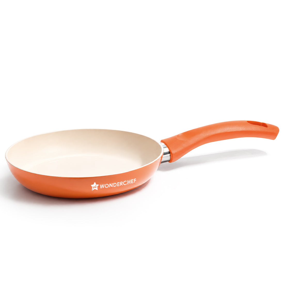 Natura Ceramic Fry Pan for Cooking, 24cm, 1.8L, Non-toxic Chemical-free Coating, PFOA/PFAS-Free, For Kitchen, Scratch-resistant, Gas & Induction Compatible, 2-Yr Warranty, Peach