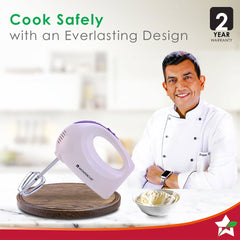 Acura Plus 200 W Electric Hand Mixer I 5 Speed Option | 2 Years Warranty | White