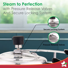Alfa Aluminium Inner Lid Pressure Cooker | 3 L | Sautéing, Steaming, Frying, Boiling, Pressure Cooking | Induction and Gas Cooktops Friendly | BIS Approved | Cool Touch Handles