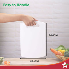 Ambrosia Vegetable Chopping Board | 16" x 10" | 6mm Thickness | Crack-Resistant and Unbreakable | Odour and Stain Resistant | Easy to Clean | White