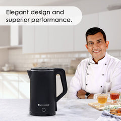 Cool-Touch Electric Kettle | 1.8L Capacity | 1300W | Double Walled Stainless Steel | Auto Shut-Off | Black | 1 Year Warranty