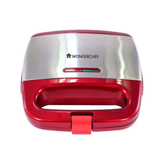 Crimson Edge Non-Stick Electric Griller, Sandwich Maker & Toaster | 750 Watt | Auto Temp, LED indicator | Cool Touch Handle, Buckle Clip Lock | Grill Sandwiches, Bread, Kebabs, Paneer, Tikkis and Quesadillas | Oil Free Toasting | 2 Year Warranty