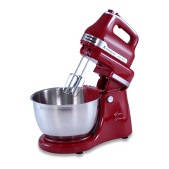 Crimson Revo Stand Mixer and Beater with 5 Speed Settings | Rotating Head Technology | 4.5L SS Bowl | 300 Watt Powerful Copper Motor | Mixing Beater, Dough Hook Attachments & Spatula | Ideal for Home Cooks & Professional Bakers | 2 Year Warranty | Red