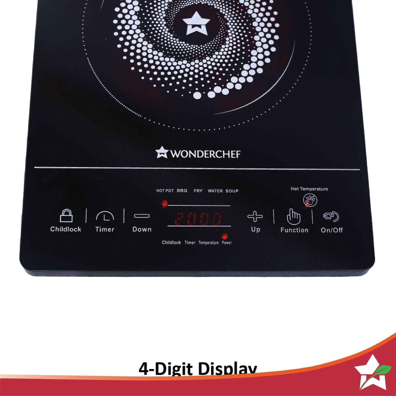Easy Cook Hot Plate Infrared Cooktop with Feather Touch Control & Child Lock Feature | 2000 Watt | Crystal Glass Top Surface | LED Digital Panel | Smart Touch Buttons | 2 Year Warranty