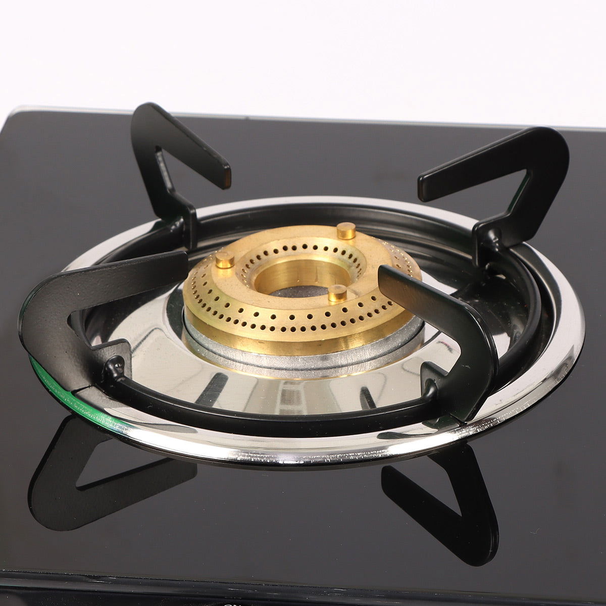 Glory 2 Burner Glass Gas Stove, Stainless Steel Drip Tray, Black Toughened Glass with 2 Year Warranty, Manual Ignition Gas Stove