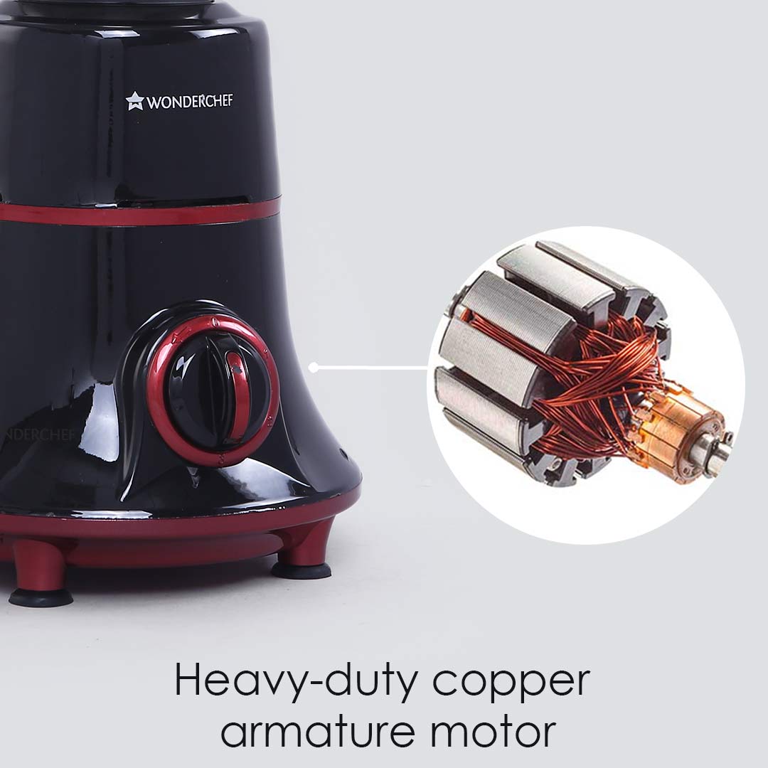 Glory Mixer Grinder, 750 W with 4 Stainless Steel Jars and Anti-rust Stainless Steel Blades, Ergonomic Handles, 5 Years Warranty on Motor
