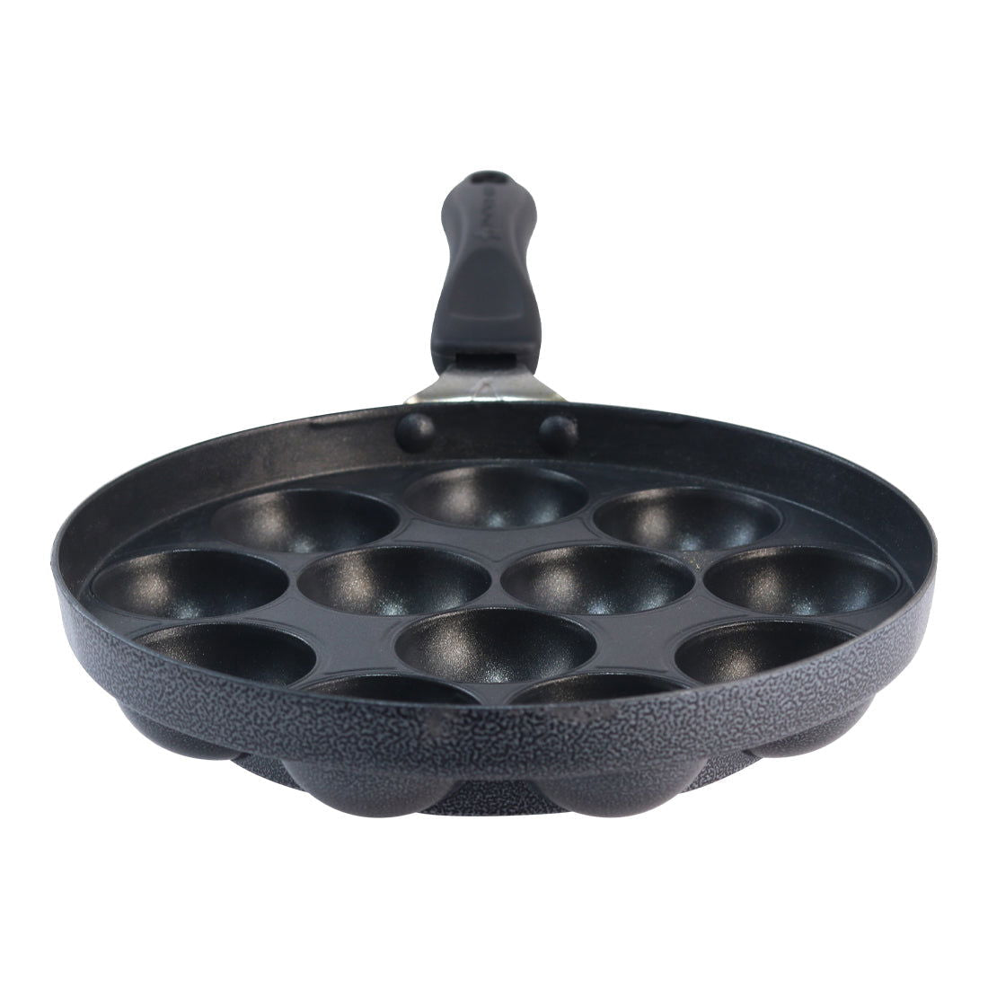 Non-Stick Appa Kara Cookware with 12 cavities | Appachetty 20cm | 1 Year Warranty | Black