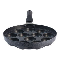 Non-Stick Appa Kara Cookware with 12 cavities | Appachetty 20cm | 1 Year Warranty | Black