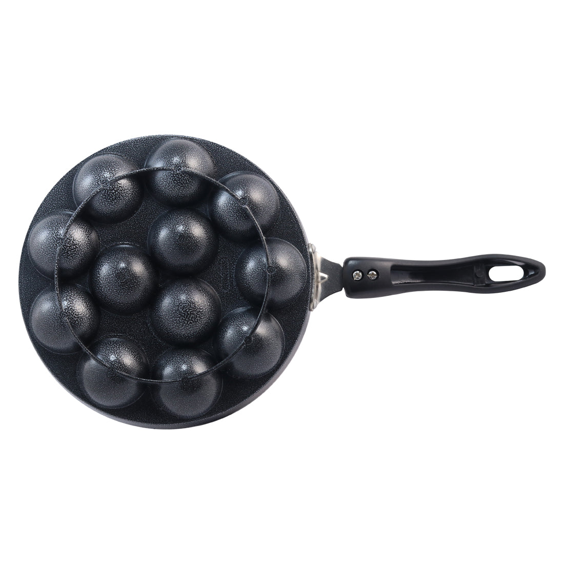 Non-Stick Appa Kara Cookware with 12 cavities | Appachetty 20cm | 1 Year Warranty | Black