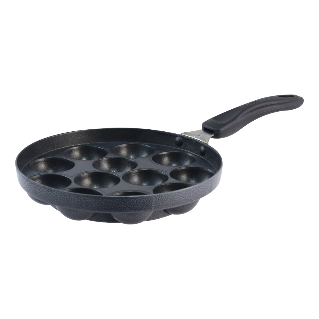 Non-Stick Appa Kara Cookware with 12 cavities | Appachetty 20cm | 1 Year Warranty | Black
