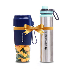 Nutri-cup Portable Blender + Sippy Stainless Steel Bottle, Gift Combo