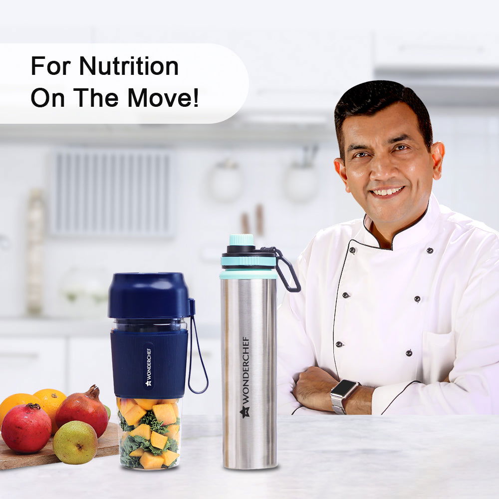 Nutri-cup Portable Blender + Sippy Stainless Steel Bottle, Gift Combo