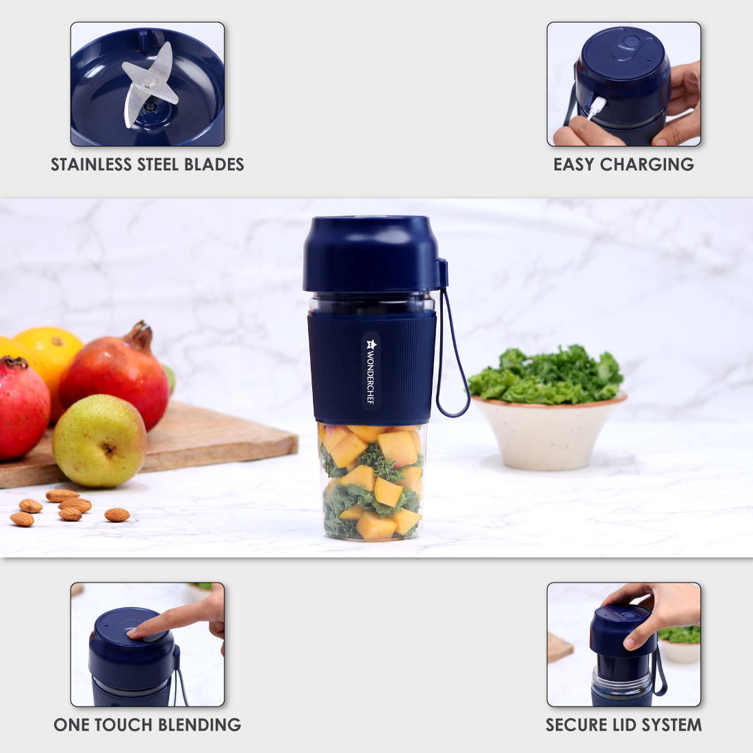 Nutri-cup Portable Blender + Sippy Stainless Steel Bottle, Gift Combo