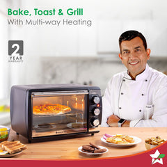 Oven Toaster Griller (OTG) | 21 Litres | Auto-Shut Off | Heat Resistant Tempered Glass | LED Lighting | Multi-Stage Heat Selection | 1400 W | Bake | Grill | Roast | Easy to Clean | 2 Years Warranty